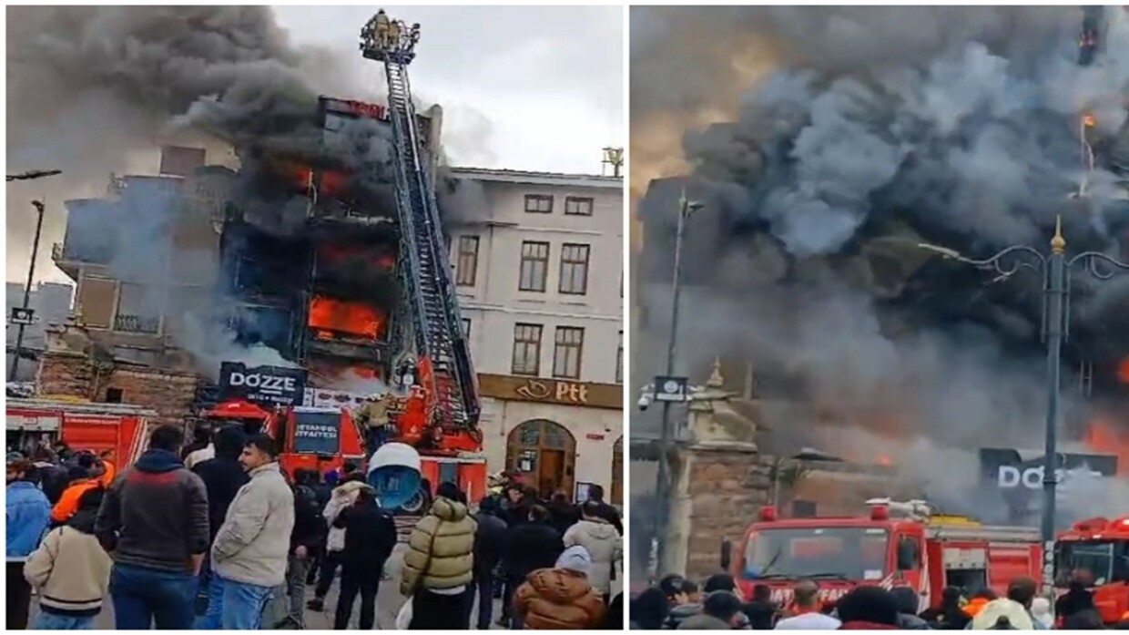Un incendie s'est déclaré au marché égyptien à Istanbul.